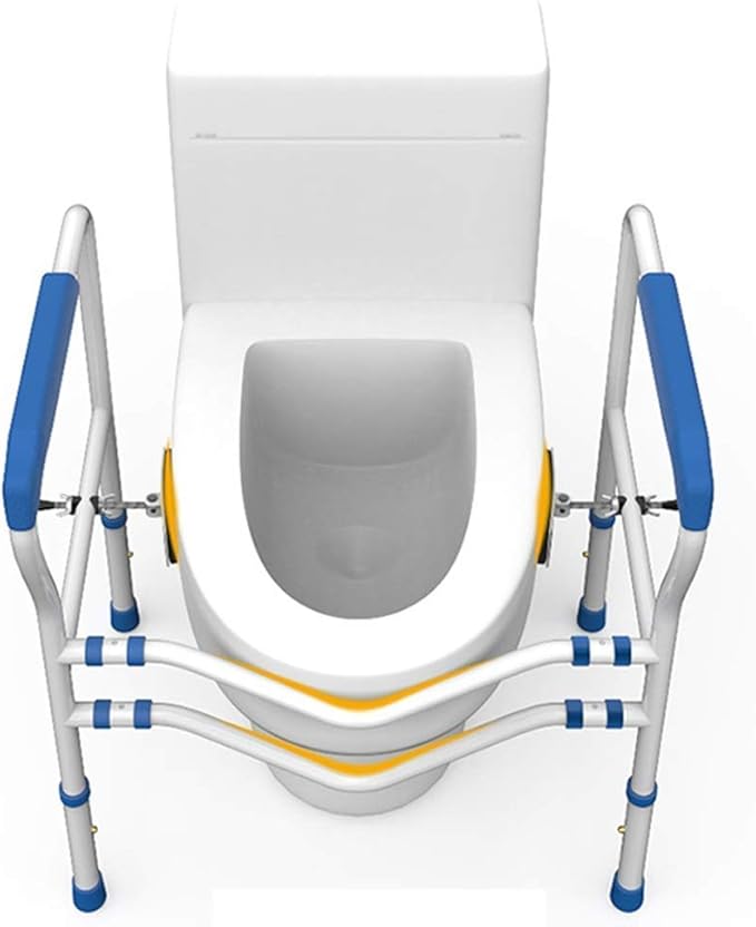 BODHIS Barre de WC - Réglable & Antidérapante - max 113 kg - 55.5 x 50.5 x 80.5 cm - Blanc