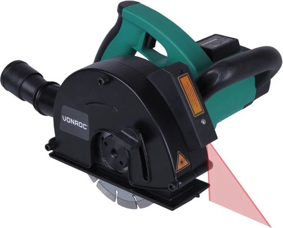 VONROC Wall Router - Trancheuse + laser - 1700W - Ø150MM - Incluant 2 disques diamantés & adaptateur pour aspirateur