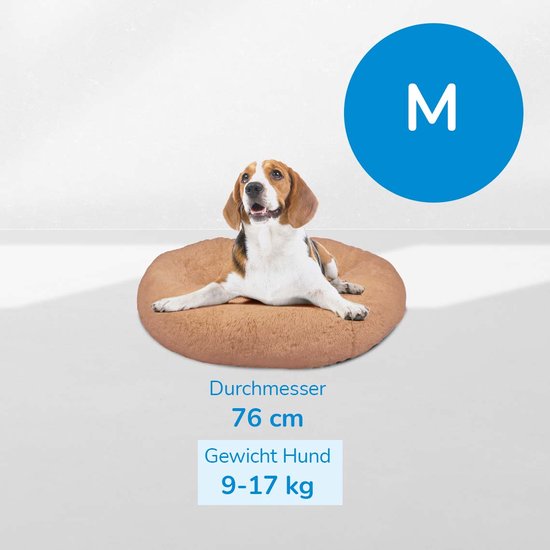 Peaceful Pooch M - panier moelleux pour chien - 76 cm de diamètre - pliable - disponible en plusieurs tailles. Panier pour chat - lavable - rembourrage amovible - soulage les articulations et les muscles - fond à picots antidérapant