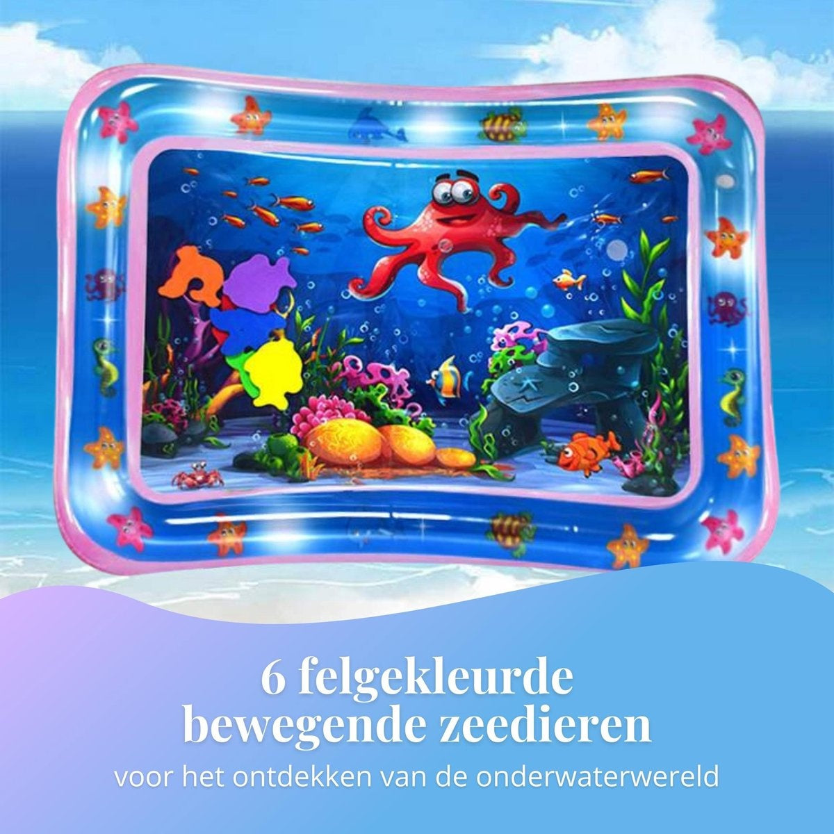 Tapis d'eau - Tapis d'eau - Tapis de jeu - Gonflable - Tummy Time - Jouet pour bébé 0 an - Cadeau pour nouveau-né - Rose