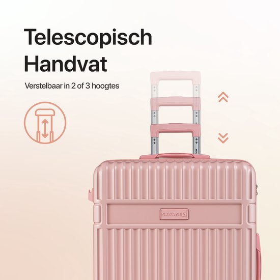 SKYCASES Classic Heritage - Grande valise de voyage - TSA Lock - 76x52x30 cm - 100L - XL Rolling Suitcase - 360° noiseless wheels - Lightweight - Trolley - Pink