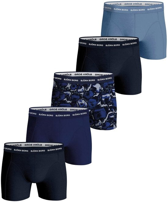 Bjorn Borg Boxers Cotton Stretch 5-Pack Blue - Taille S - Hommes - Boxer Shorts