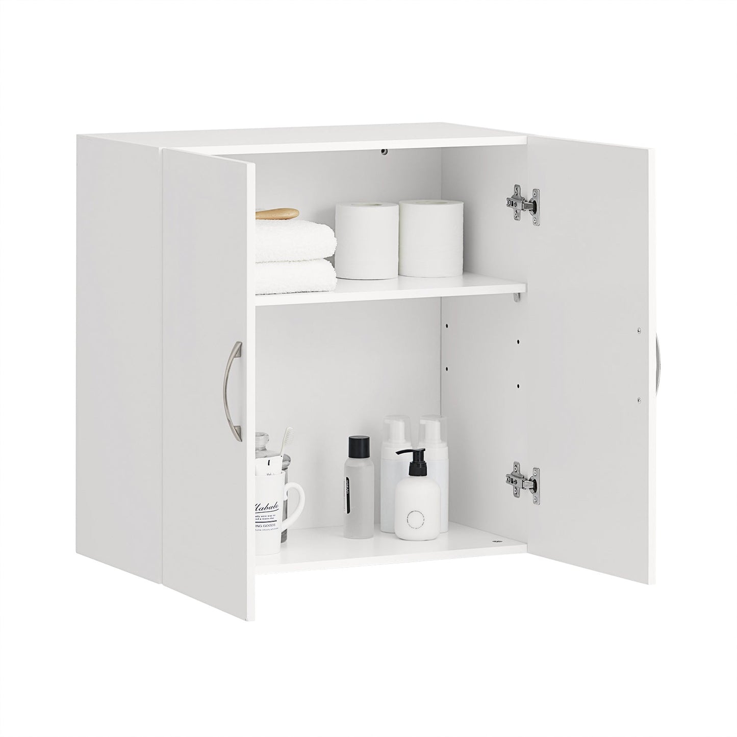 Armoire murale - SoBuy - 2 portes - 60x60x30 cm - Blanc - Etagère réglable