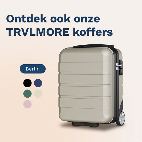 Valise cabine TRVLMORE - 40 x 30 x 20 cm - À placer sous le siège - 24 L - Serrure à combinaison - 4 roulettes - Champagne