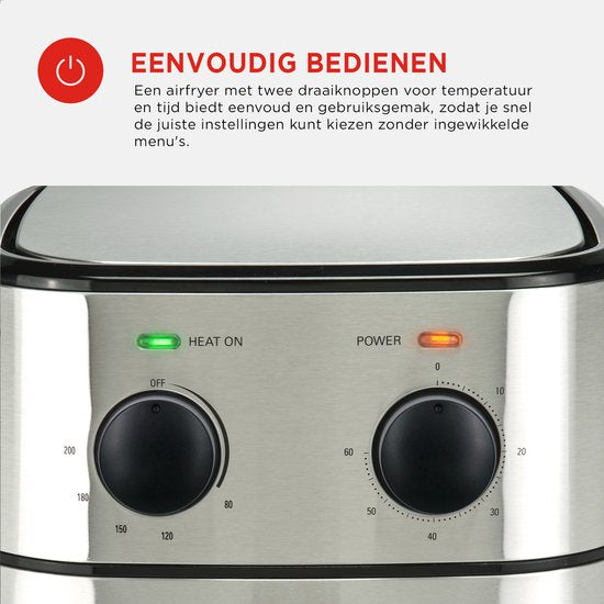 Airfryer xl - Friteuse à air chaud - Capacité de 4 litres pour 1 kg de frites - Friteuse à air avec boutons rotatifs