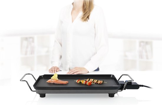 Plaque de cuisson Princess Table Chef Superior 102240 - Gourmet - Plaque de cuisson - Grill de table - 46 x 26 cm - 8 personnes - Thermostat réglable - 2500 W - Teppanyaki - Pour l'intérieur et l'extérieur - Cordon d'alimentation de 2 mètres