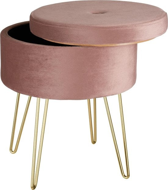 tectake - Tabouret d'assise Ava rose - 403953