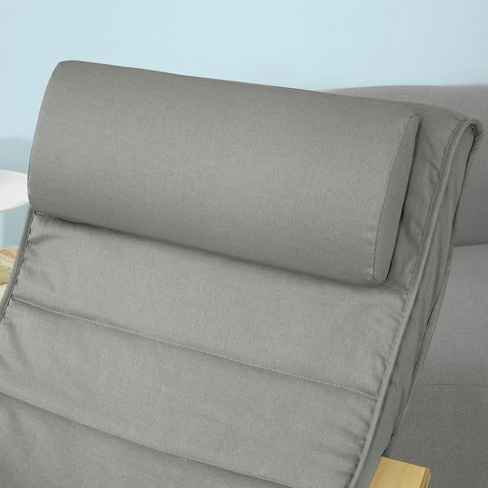 SoBuy Fauteuil à bascule avec repose-pieds réglable - Max. 120 kg - Gris