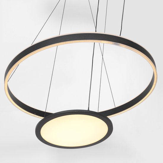 Steinhauer lampe suspendue Ringlux - noir - métal - 60 cm - module LED intégré - 3514ZW