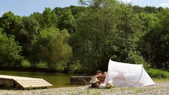 Tente de plage pop-up 245 cm x 145 cm x 95cm gris clair 401677