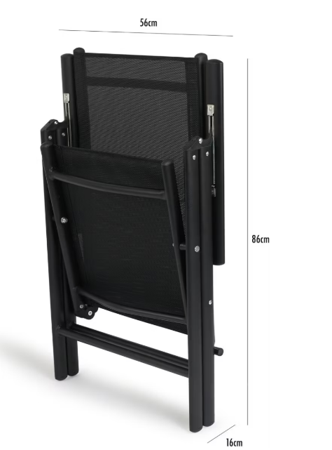 909 Chaises de jardin d'extérieur en aluminium - 66x55x107 cm - Gris - Lot de 2 - Pliables et réglables