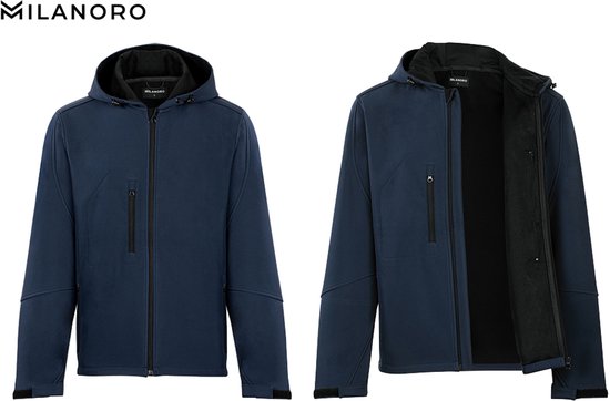 Milanoro - Vestes coupe-vent et imperméables - Veste avec capuche - Marine - XXL