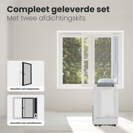 Auronic Mobile Air Conditioner - 12,000 BTU - 4-in-1 - Climatisation avec 2 kits d'étanchéité pour fenêtres - Chambre à coucher - Salon - rafraîchir jusqu'à 35 m².