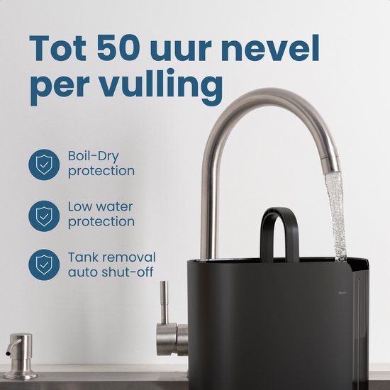 Humidificateur Auronic - 5 litres - Convient au salon, au bureau, à la chambre à coucher, à la chambre de bébé et plus encore - Sans BPA - Noir