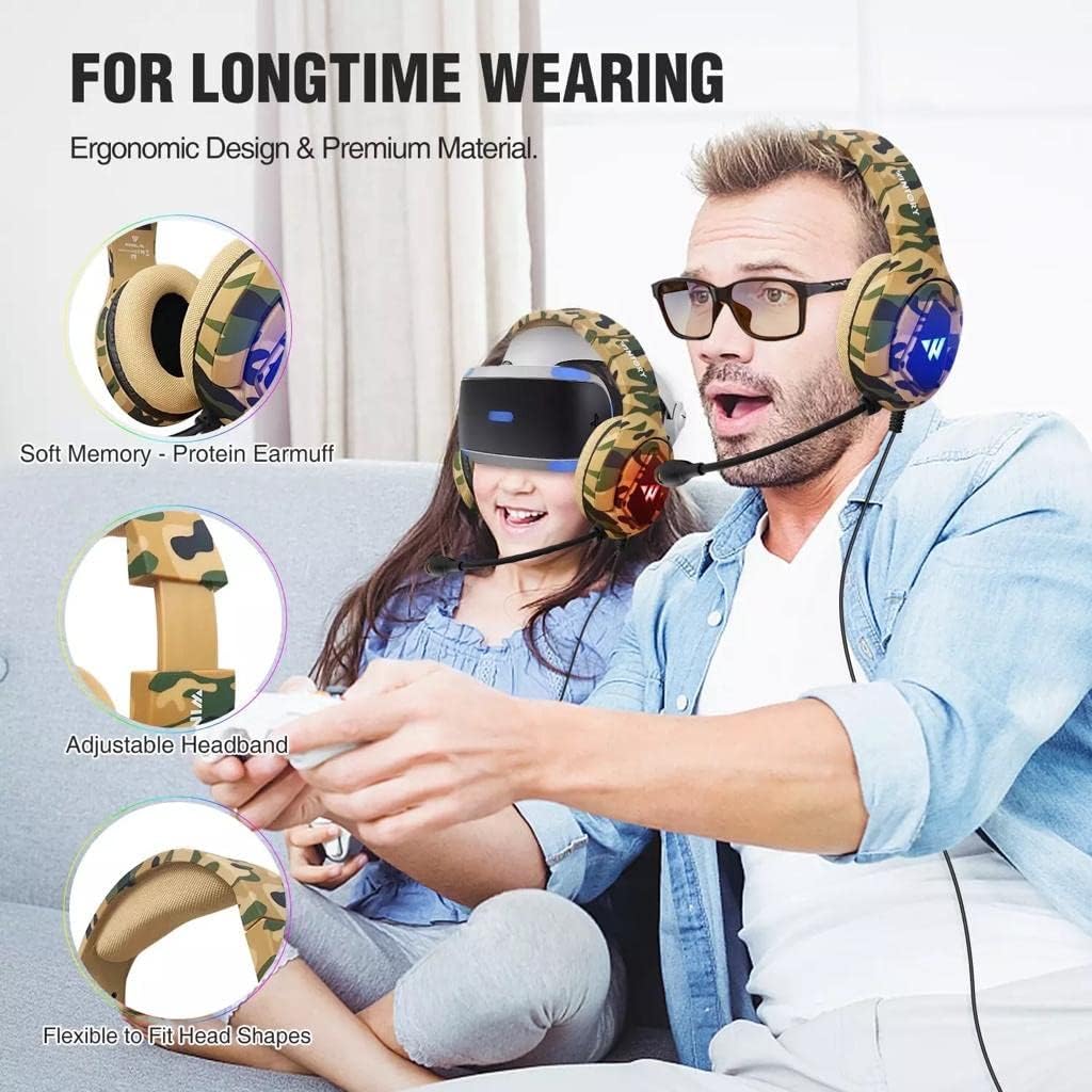 Casque gaming CoolTrends WINTORY - PS5, PS4, PC, Mac - Microphone à réduction de bruit - Beige