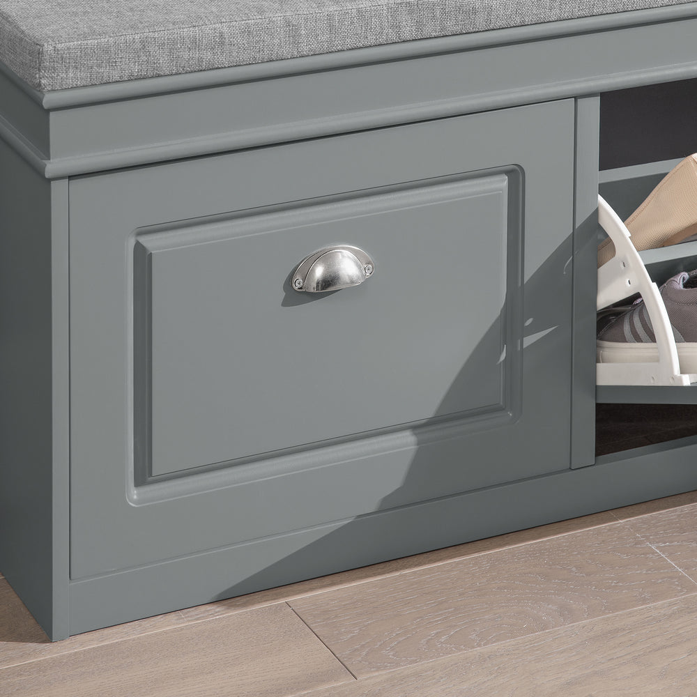 Meuble à chaussures - SoBuy - Rangement pour chaussures - Banc assis avec coussin de siège - Gris