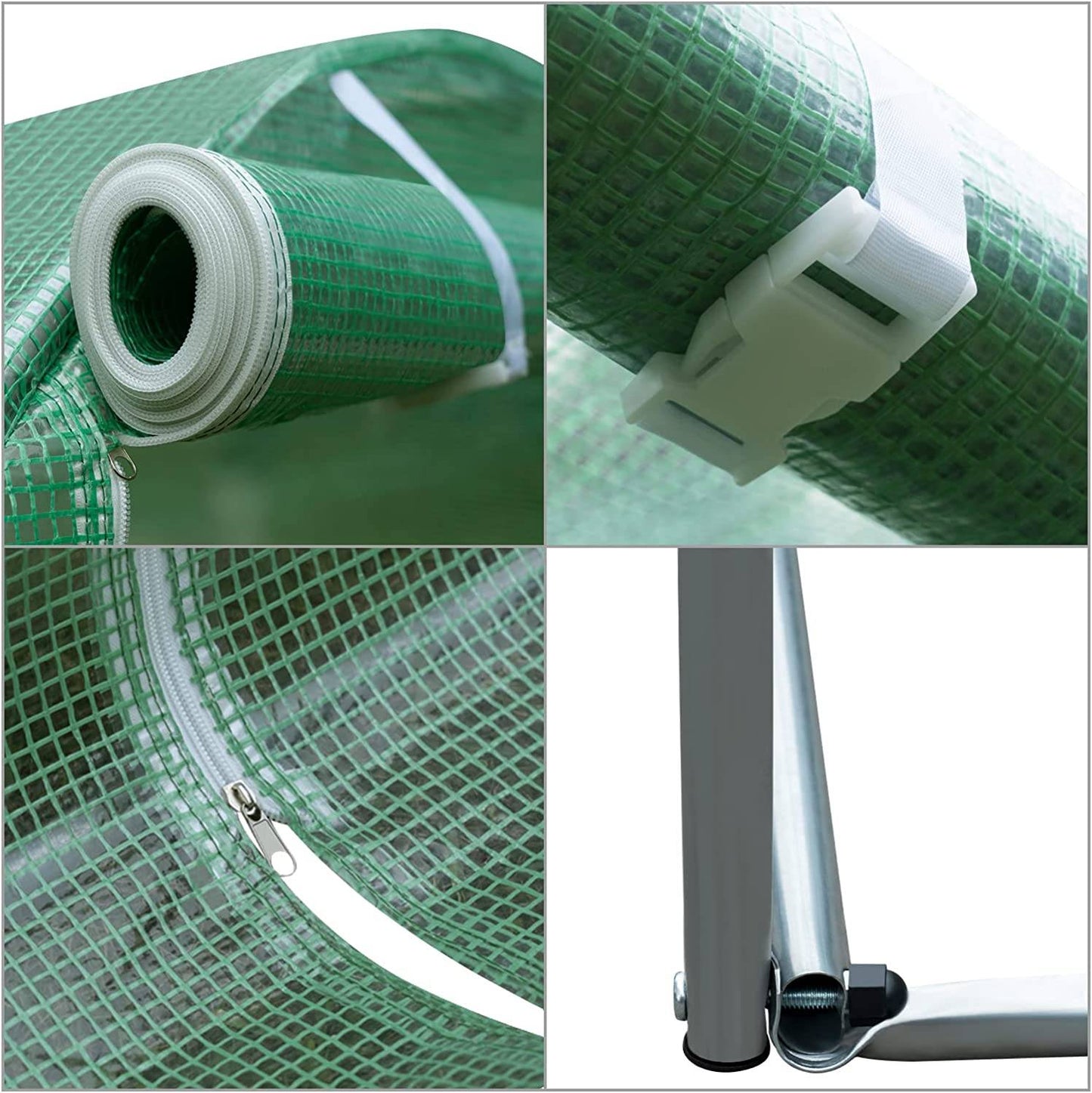 Serre en film plastique WOLTU Verte - 300 x 200 x 200 cm - 6 m² - Avec 6 fenêtres