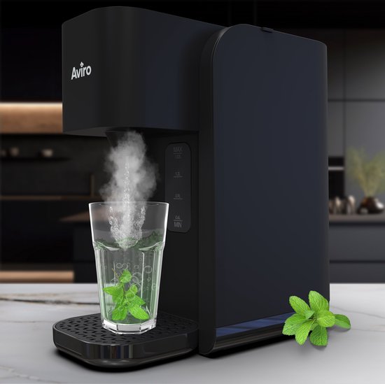 Aviro Distributeur d'eau chaude - Robinet d'eau chaude - 100°C - Bouilloire instantanée de luxe - 2200W - 1.5L Noir