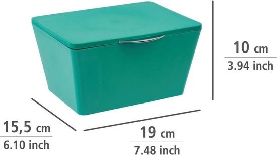 Boîte de rangement Wenko Brasil 19 x 10 x 15,5 cm, TPE, verte