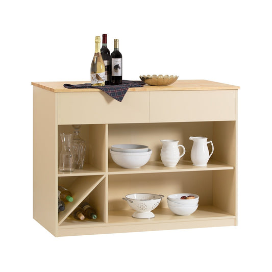 SoBuy Meuble de cuisine - Max. 75 kg - Avec 2 Tiroirs - MDF - 120 x 60 x 90 cm