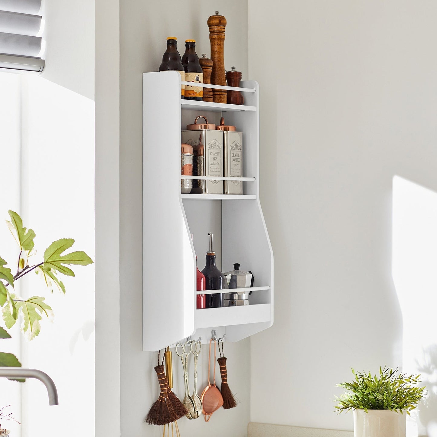 SoBuy Armoire murale de cuisine - Blanc - 38 x 17 x 75 cm