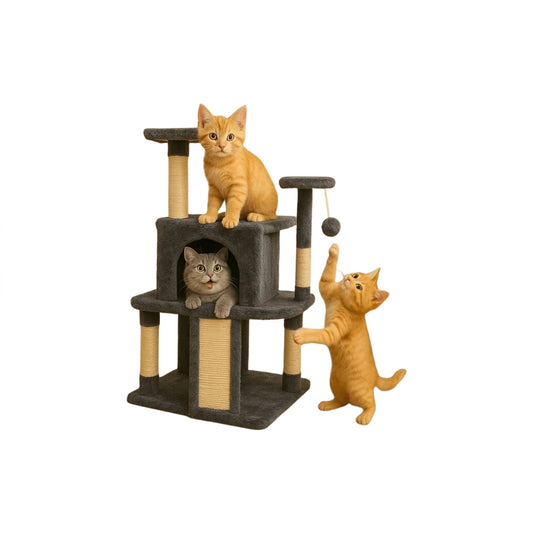 Arbre à chat Ochama avec lit - 102 x 43 x 43 cm - À plusieurs niveaux - Arbres à chat en sisal - Structure d'escalade - Pour chats de petite et moyenne taille