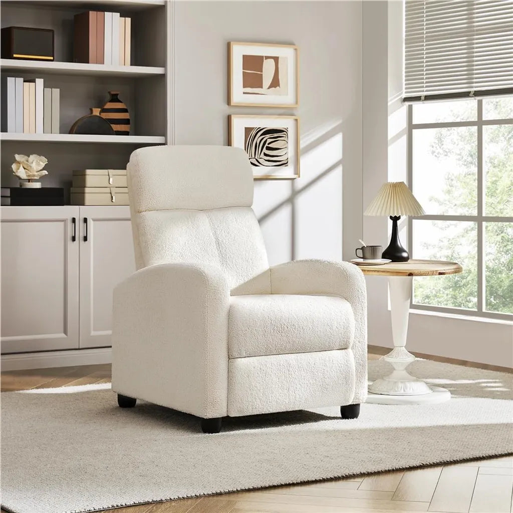 Yaheetech : fauteuil de détente et de télévision avec fonction couchage, blanc