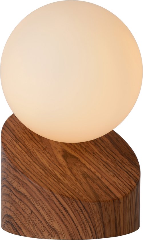 Lucide LEN - Lampe de table - Ø 10 cm - 1xG9 - Aspect bois foncé - Japandi