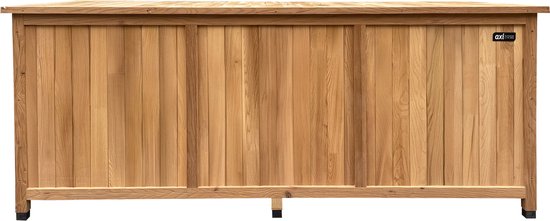 Coffre de rangement en bois AXI Milo L marron - Coffre à coussins avec fond - 800 litres - 200 x 80 x 80 cm – Bois de pruche carbonisé - Coffre de rangement de jardin