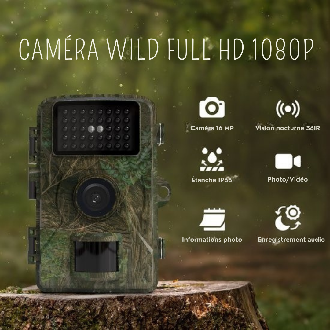 Wildlife Camera - Strex - Caméra de faune - Vision nocturne - 16MP 1080P Full HD - Waterproof - Caméra de chasse - Caméra pour animaux sauvages