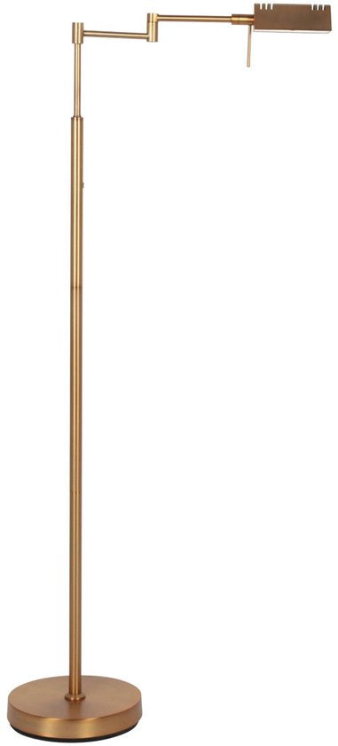 Lampadaire GlowGo 4603BR - Lampadaire classique couleur bronze de Mexlite avec batterie intégrée, bras réglable et variateur d'intensité, hauteur 125 cm