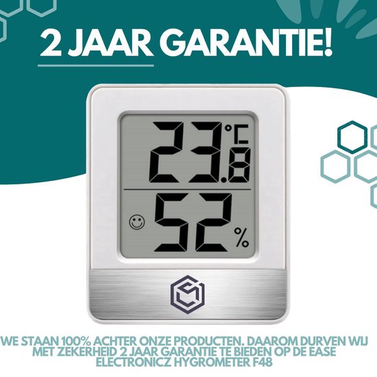 Ease Electronicz Hygromètre - Humidimètre - Station météo numérique - Humidimètre - Thermomètre d'intérieur - Pile incluse