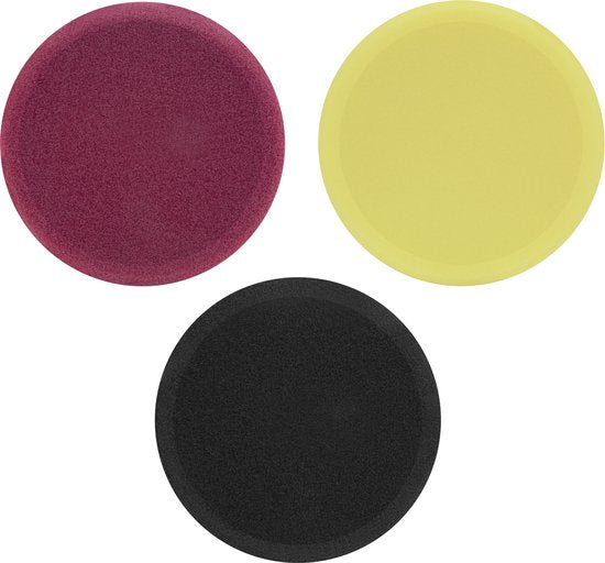 VONROC Disques de polissage/Pads de polissage en mousse pour polisseuses - Kit de démarrage - 125mm, 3 pièces