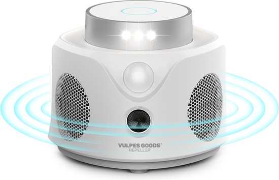 Vulpes Goods® Repellent - Répulsif à souris à ultrasons - Répulsif pour l'intérieur - Lutte contre les souris et les insectes respectueuse des animaux - Piège à souris respectueux des animaux - Protection à 360 degrés - Répulsif pour les nuisibles - Versi