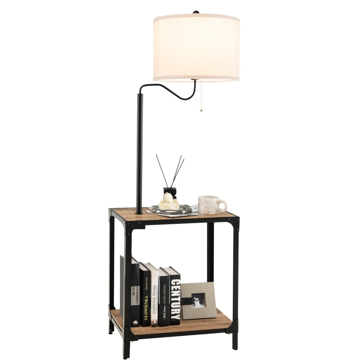 Table d'appoint moderne Coast avec lampe de table et lampe de chevet orientable à 360° 49 x 34 x 144 cm
