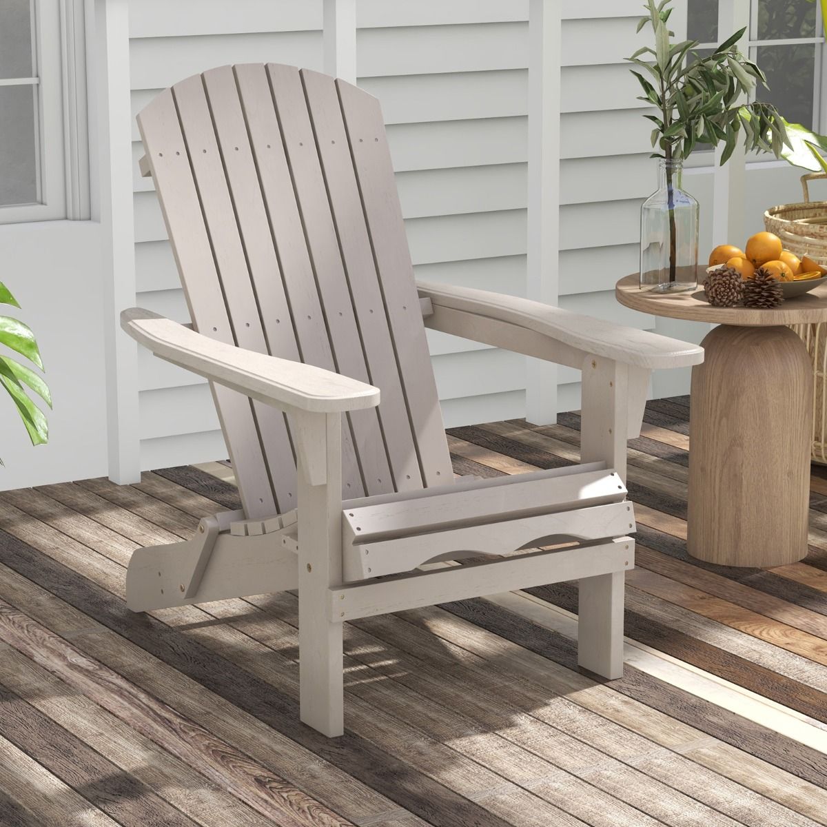 Chaises Adirondack pliantes Coast - lot de 2 - ergonomiques et robustes - grises