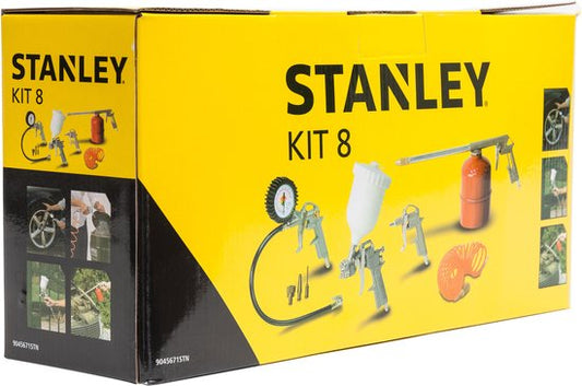 STANLEY Kit d'outils pneumatiques 8 pièces - avec 3 embouts