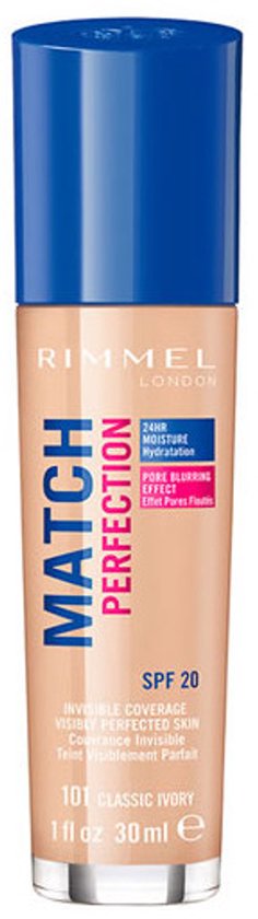 Fond de teint Rimmel Match Perfection - 101 Classic Ivory
