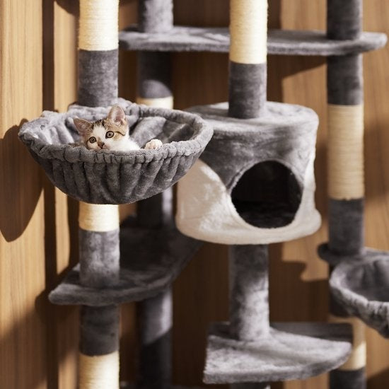 tectake® - Arbre à chat Fippi gris/blanc - 402184 - griffoir pour chat - poteau pour chat