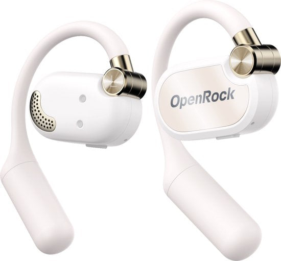OpenRock - X White - Casque sans fil à oreillettes ouvertes - Bluetooth - Grande autonomie - Réduction du bruit - sans fil - Technologie TubeBass™