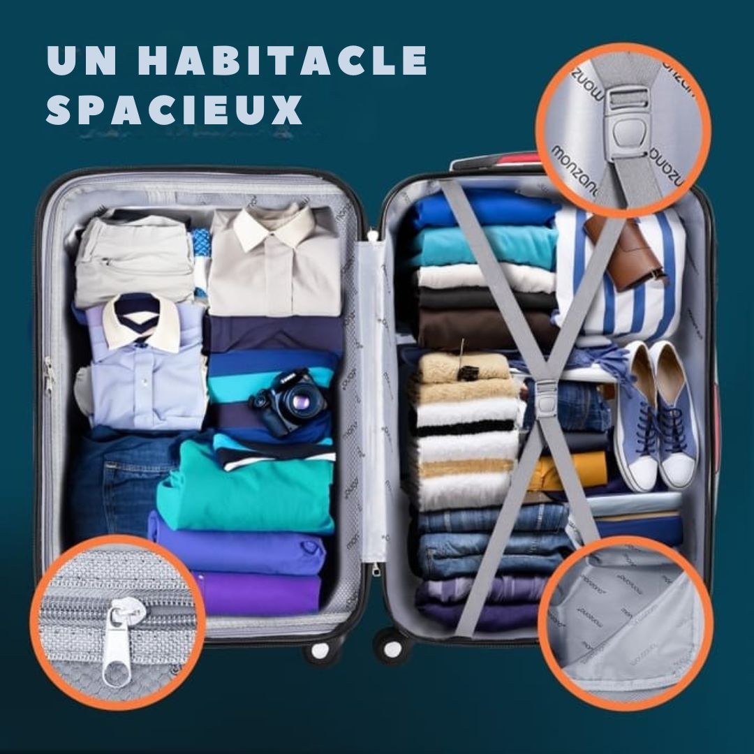 Set de 3 valise rigides Monzana - M/L/XL - Argenté