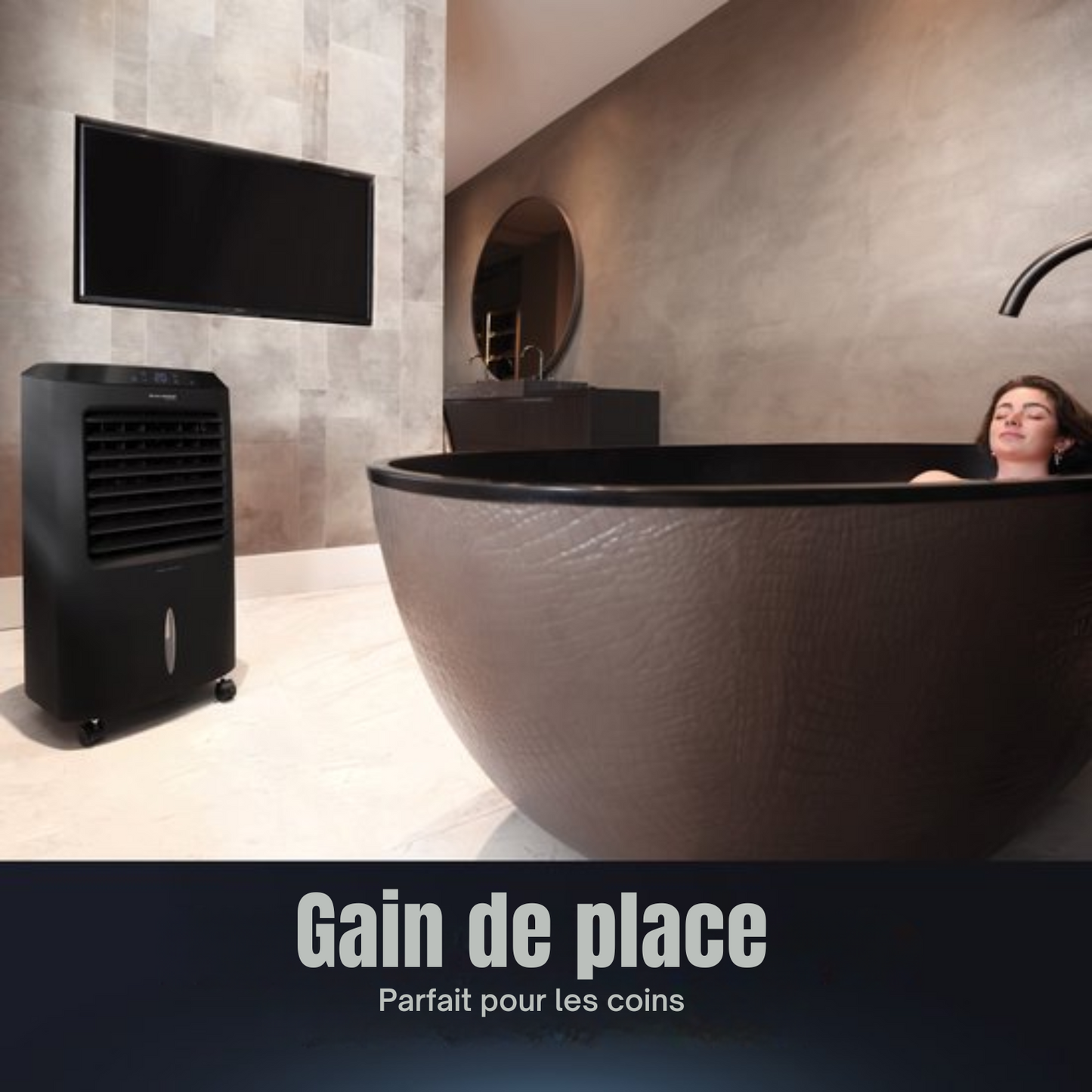 Refroidisseur d'air 3 en 1 - JAP Appliances Edmonton - Ventilateur, Ioniseur et Humidificateur - Avec télécommande et minuterie - Noir mat