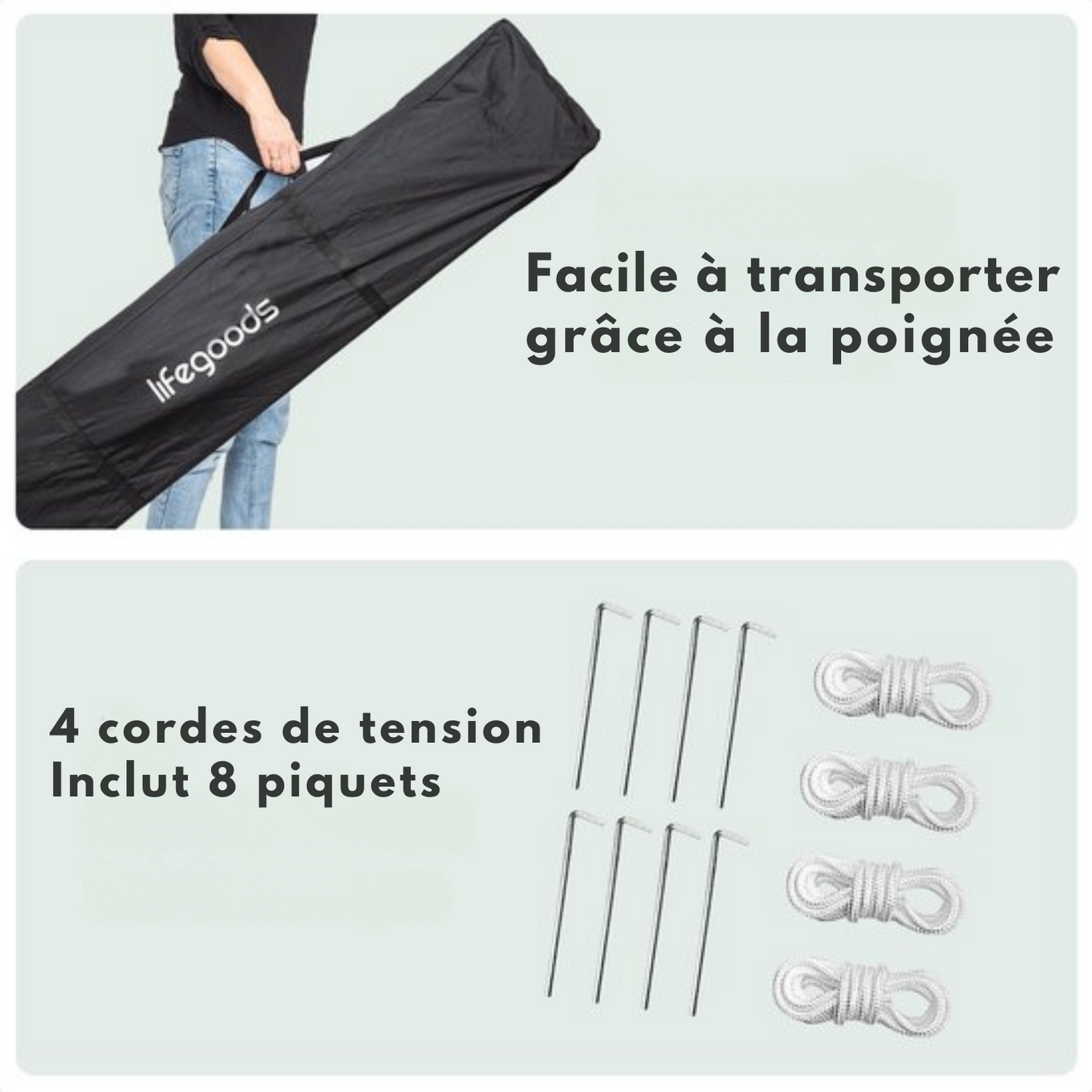 Tonnelle de jardin - LifeGoods - 3x3 m - Pavillon - Pliable - Imperméable - Avec sac de transport - Bleu