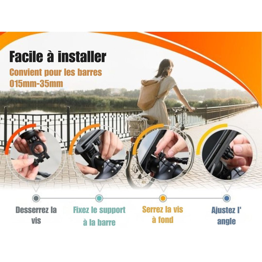 Support de téléphone pour vélo Hillar - Vélo - Moto - Scooter - Noir