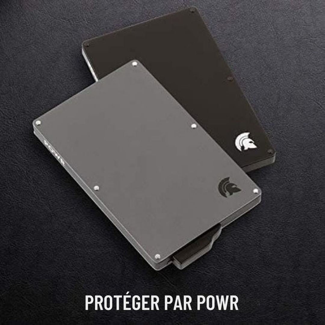 Portefeuille RFID Powr - Portefeuille intelligent - Portefeuille fin - Porte-cartes - Porte-cartes avec pince à billets - Antivol - Bloqueur NFC - Titane