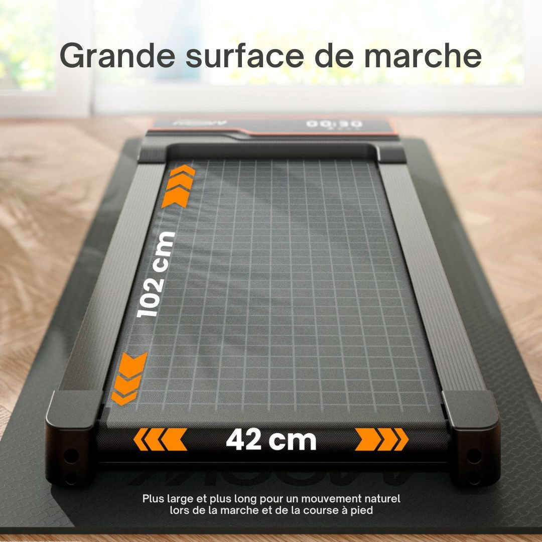 Tapis de course avec fonction d'inclinaison 6% - Moovv SmartStep Pro v2 - pliable - 124 x 64 x 13 cm - Accesoires inclus - noir