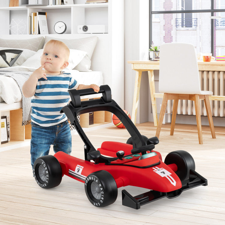 Coureur de côte pour bébés - Hauteur réglable - Avec musique - Max. 12 kg - Rouge