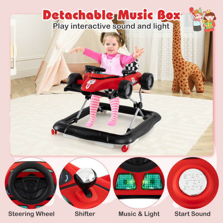Coureur de côte pour bébés - Hauteur réglable - Avec musique - Max. 12 kg - Rouge