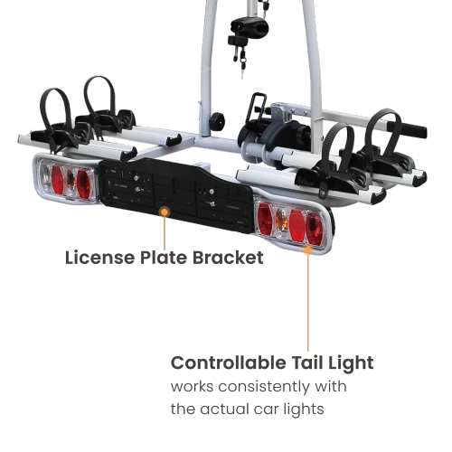 Lumi - Porte-vélos verrouillable pour voiture - Max. 60 kg - Noir