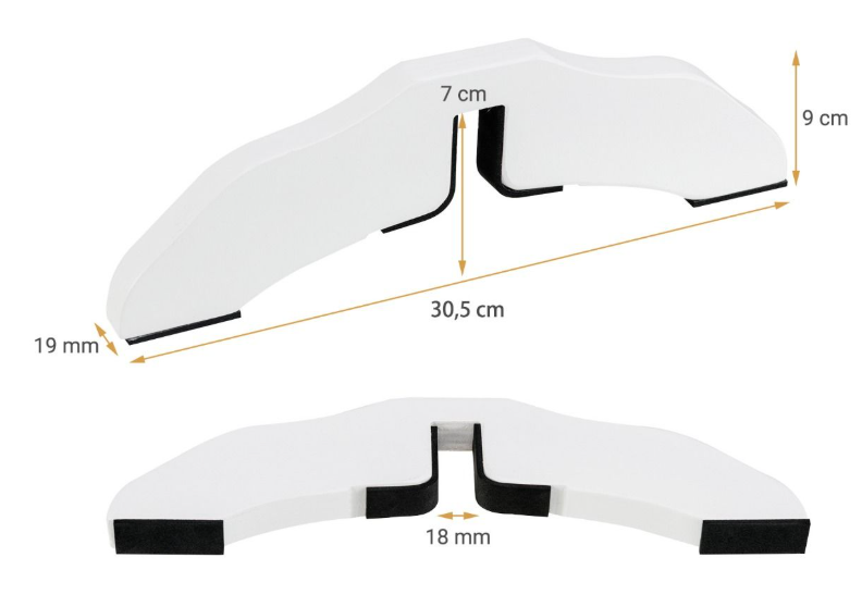 Coast 2 Supports de Barrière en Bois pour Clôture Animale - 30.5 x 9 x 1.9 cm - Blanc - Stabilité renforcée pour panneaux de 2 cm d'épaisseur